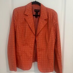 Y2K Axcess by Liz Claiborne Orange Textured Retro Fall Blazer, Size 12/14